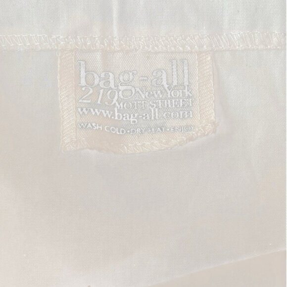 Bag-all Ballet Flats Canvas Tote Bag Off White Black Print Bow Handbag - Picture 2 of 3